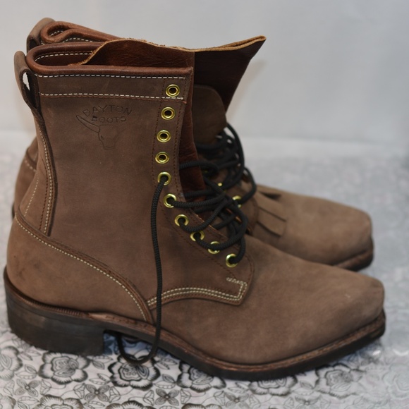 DAYTON SUEDE LEATHER ///WESTERN BOOTS NEW SZ 8.5 MADE IN CANADA! - Picture 6 of 7